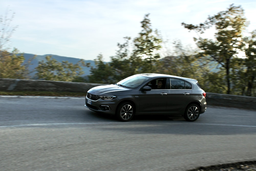 a car driving on a road