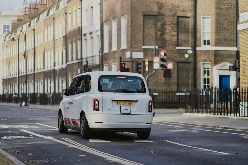 a white van on a street