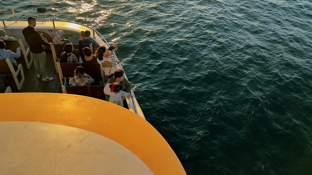 a group of people on a boat