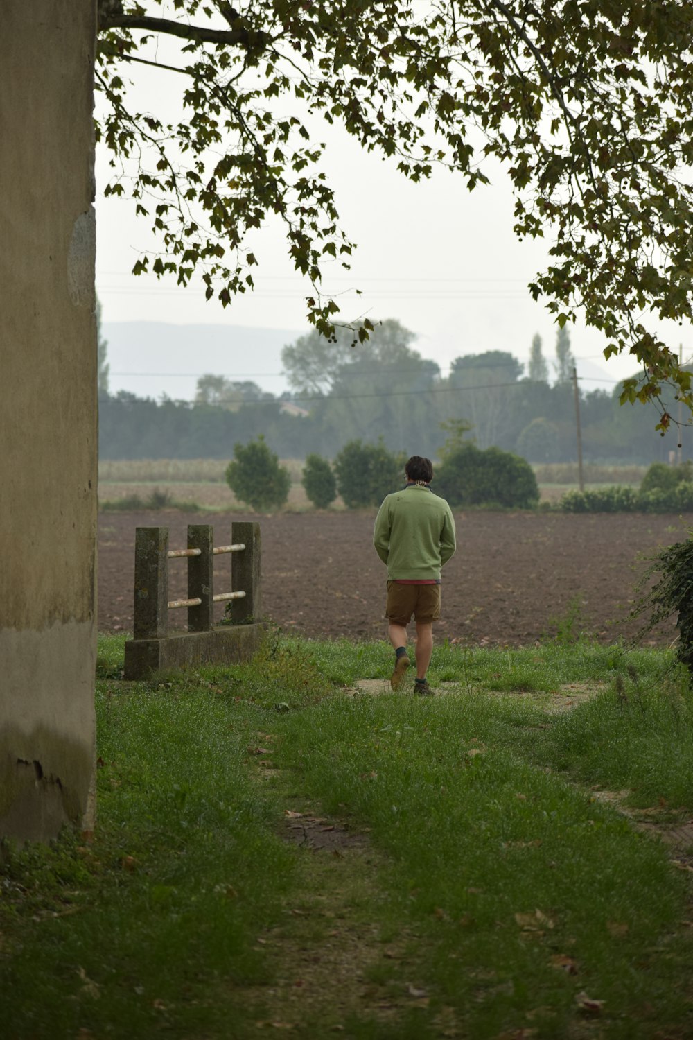 a man walking on a path