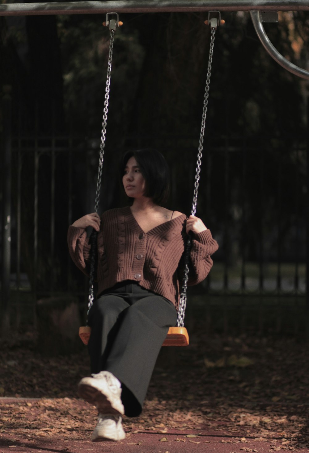 a person on a swing