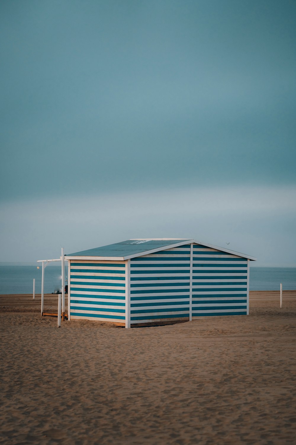 a building on a beach