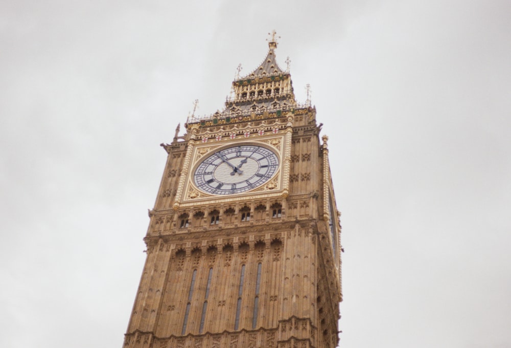 a large clock on Big Ben