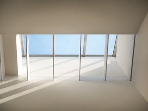 a room with a large window