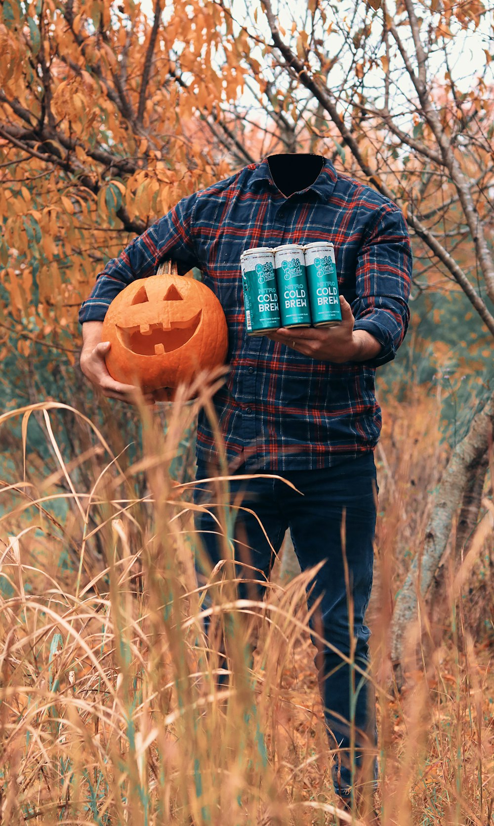 a person carrying cans of beer