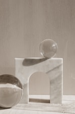 a white chair and a white table