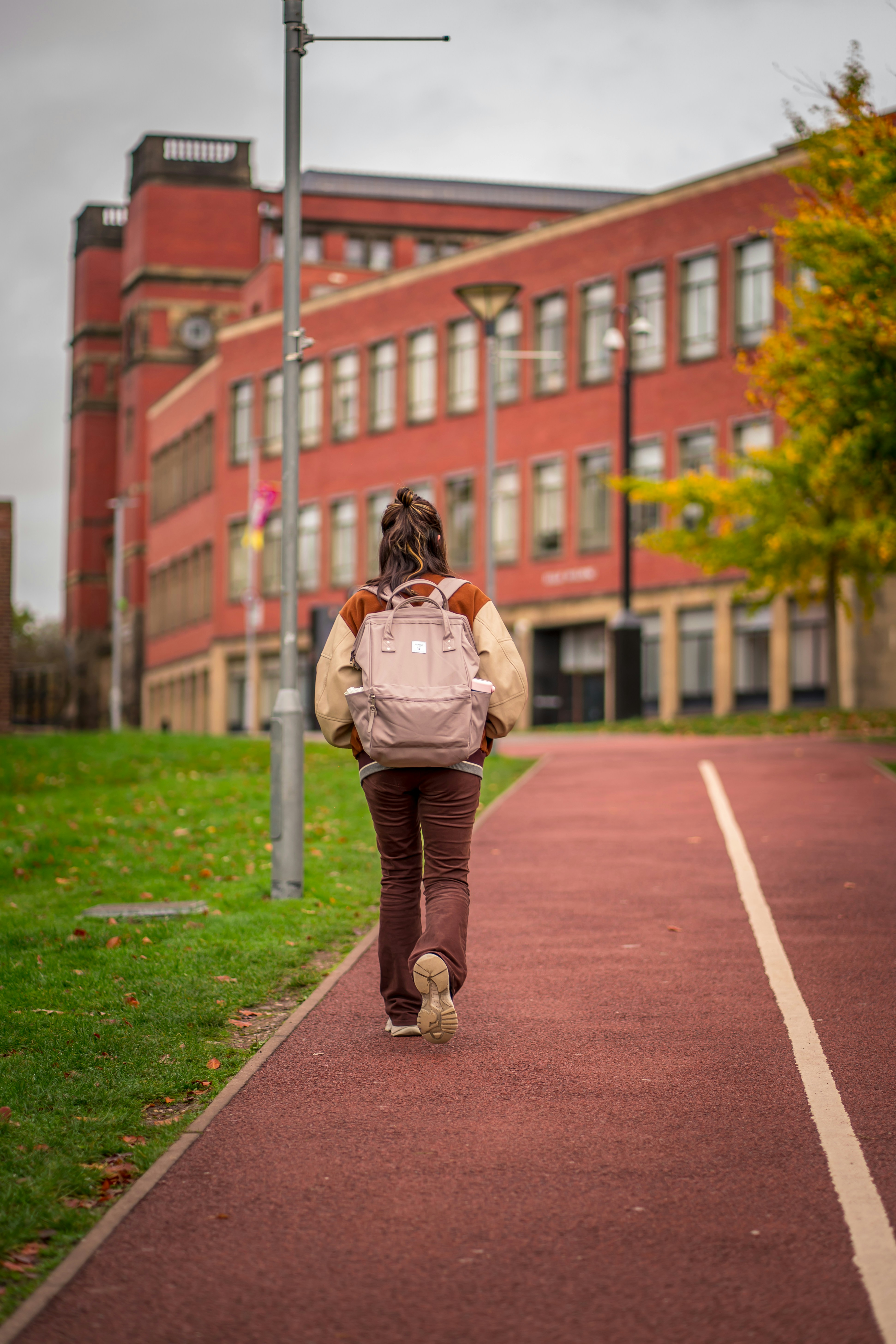 Student walking to class 