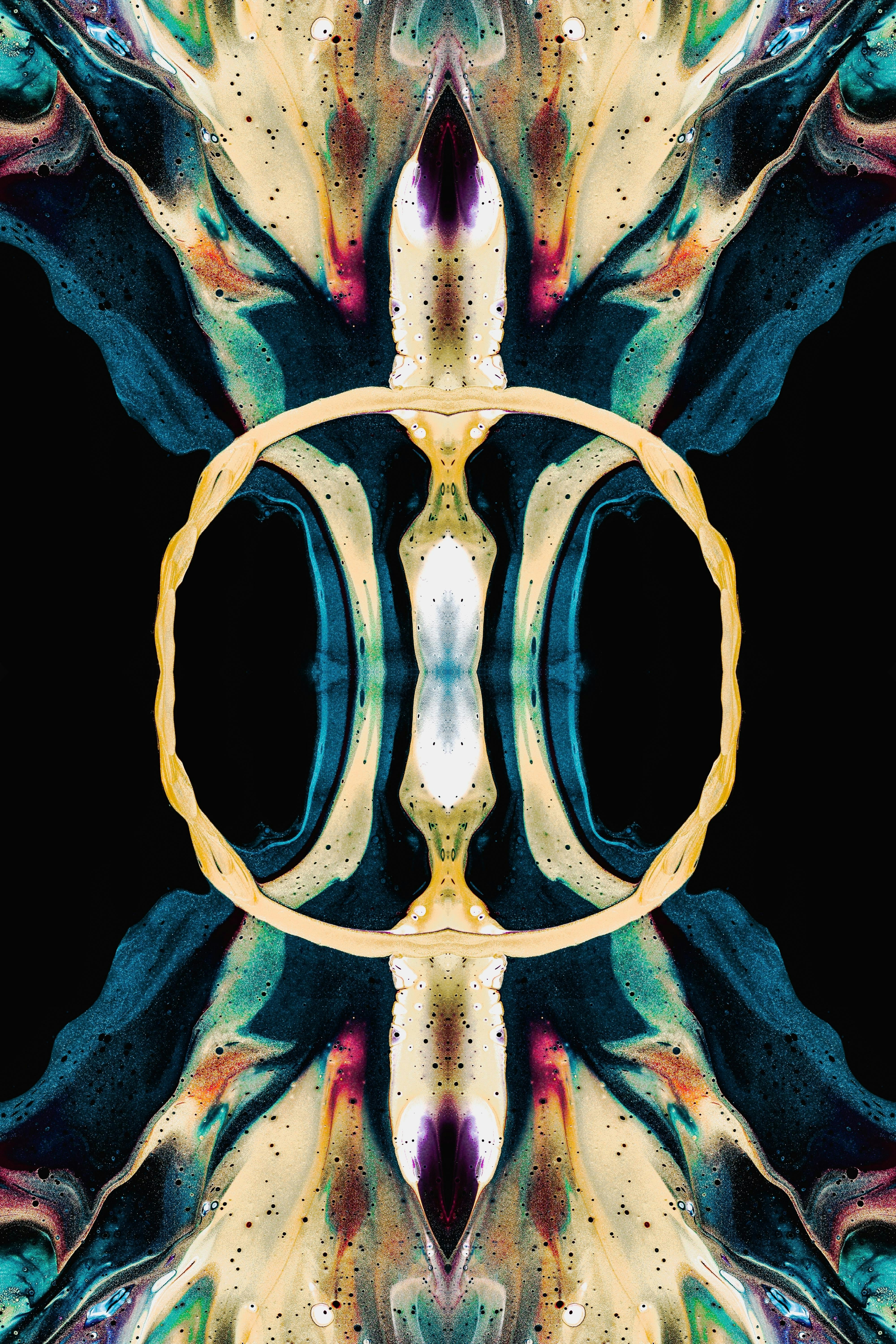 a close-up of a colorful mask