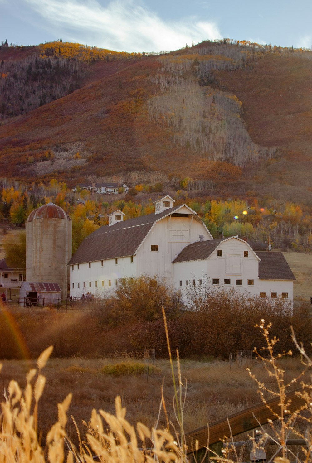 a group of buildings in a valley