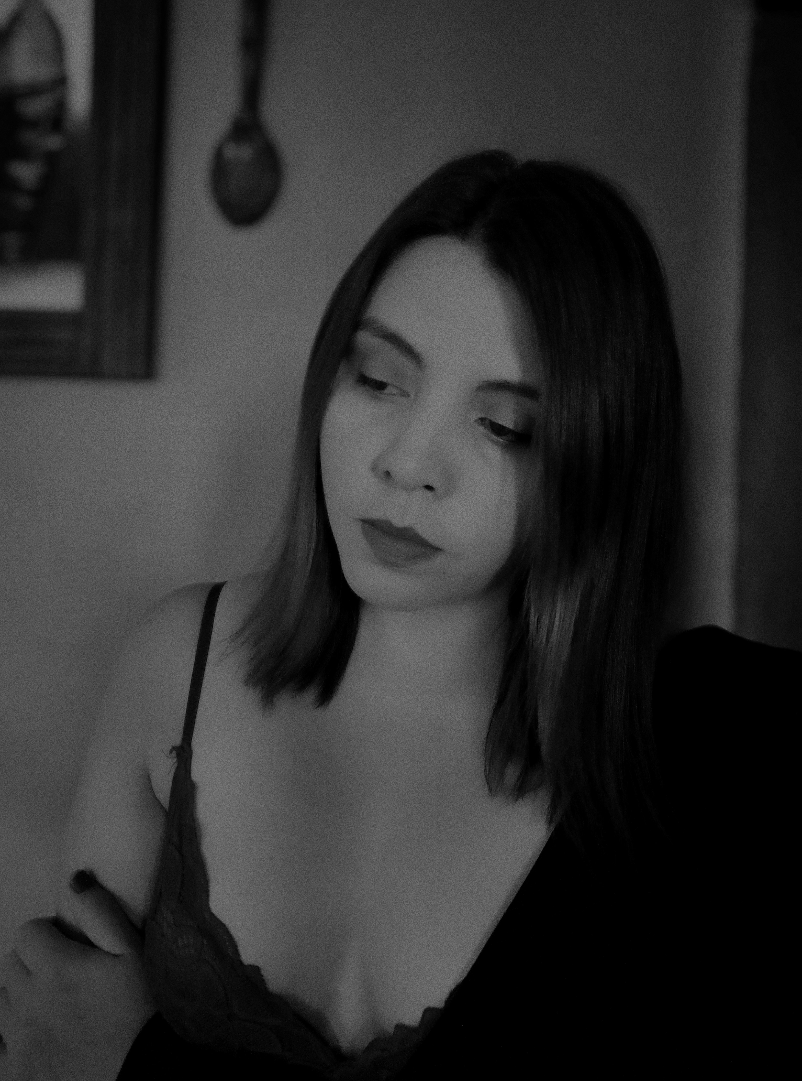 a woman with long hair