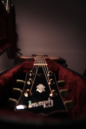 a guitar on a table