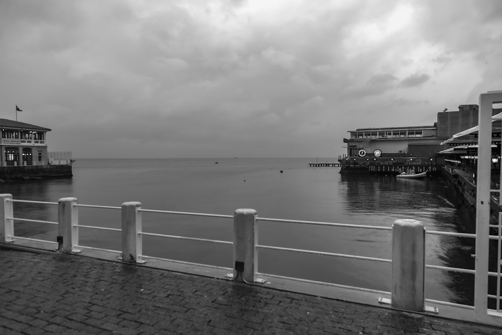 a body of water with buildings along it