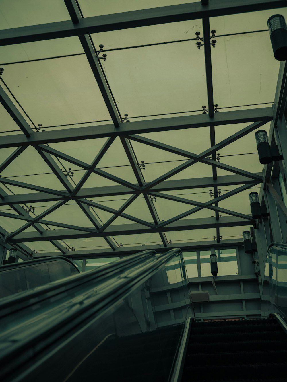 a large glass ceiling