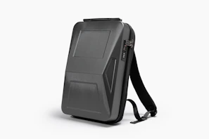 Close-up of a sleek, compact backpack perfect for city commuting.