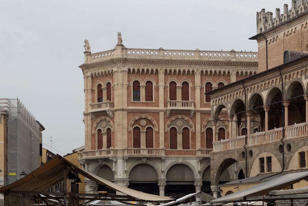 a large building with arches