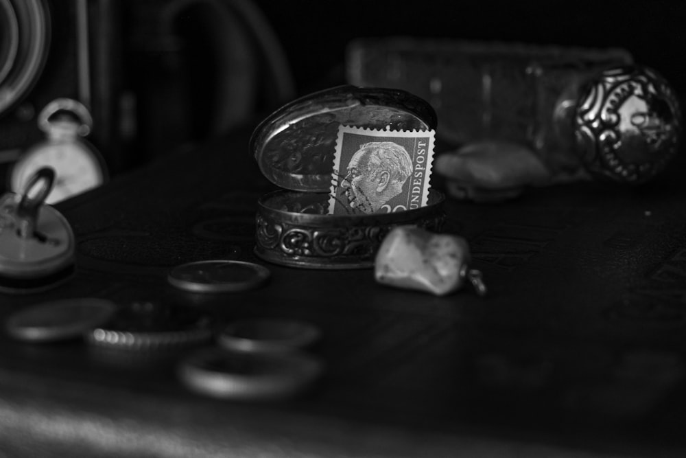 a group of objects on a table