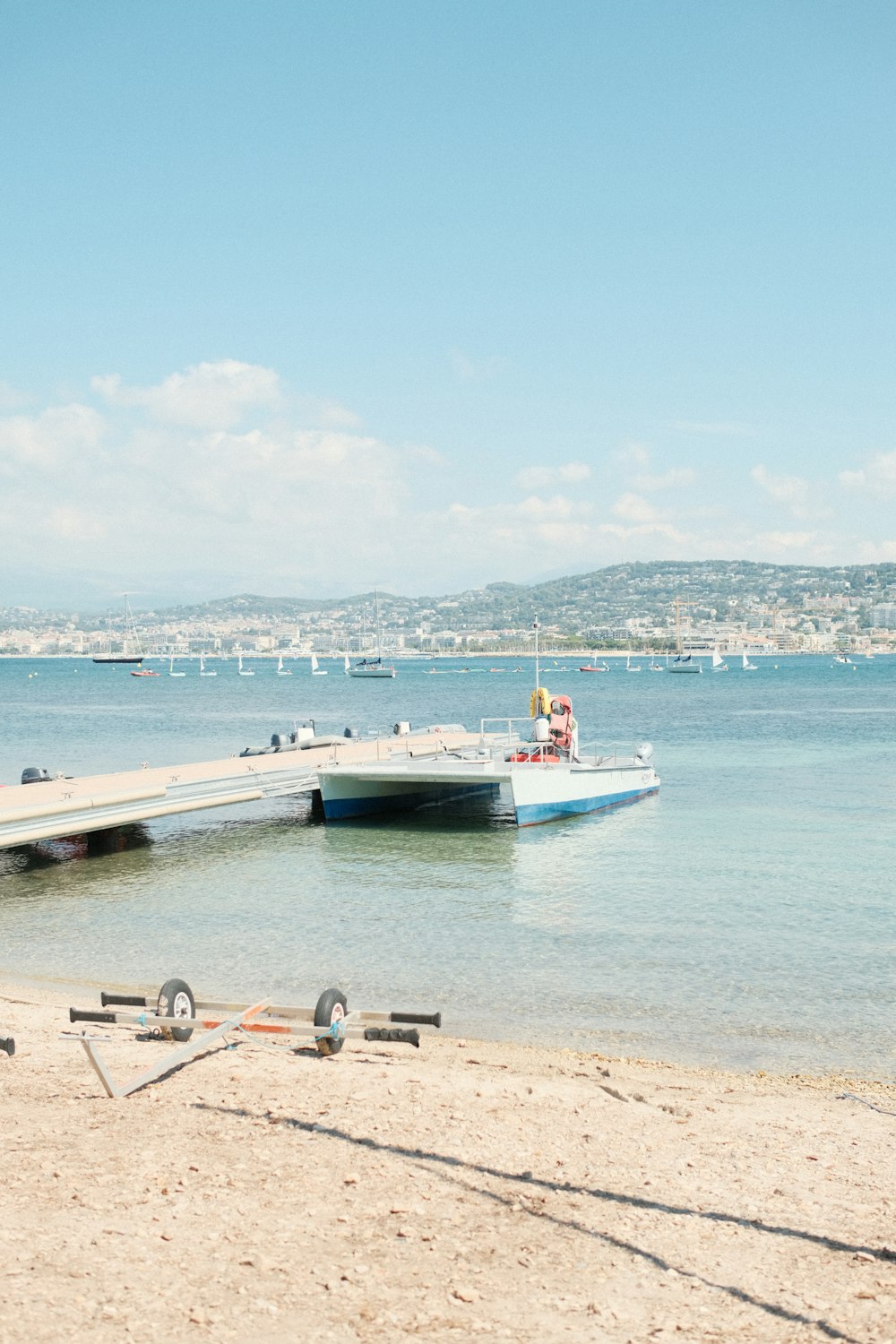 a boat docked at a pier