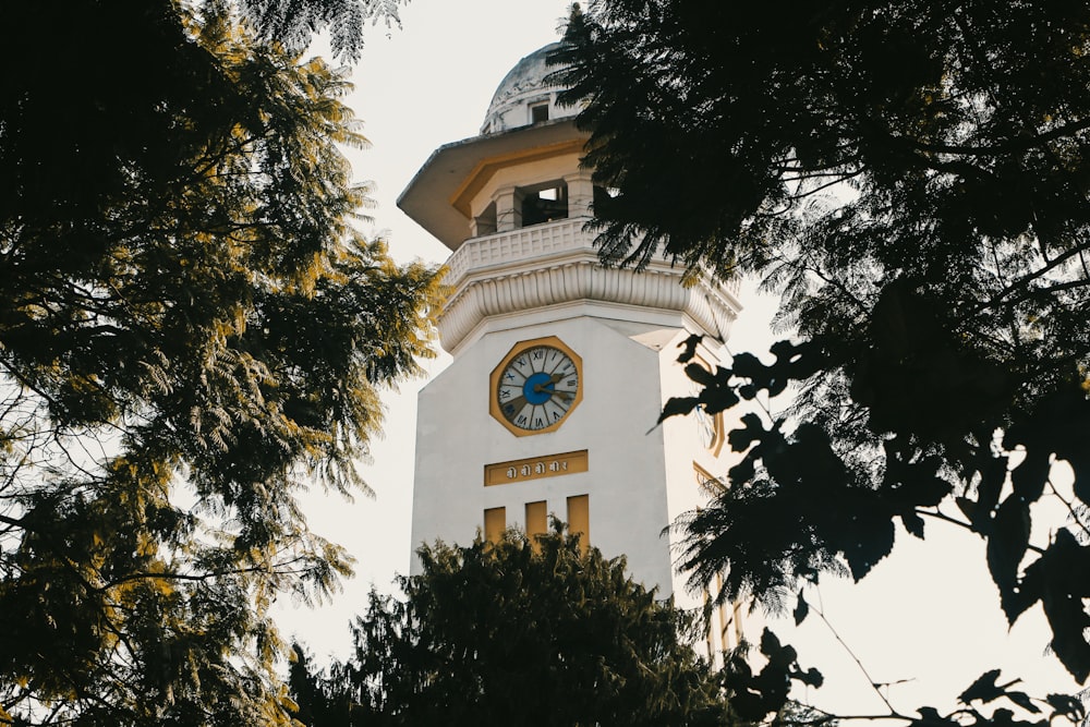 a clock on a tower