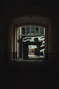 a doorway with a window