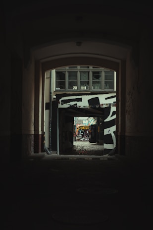 a doorway with a window