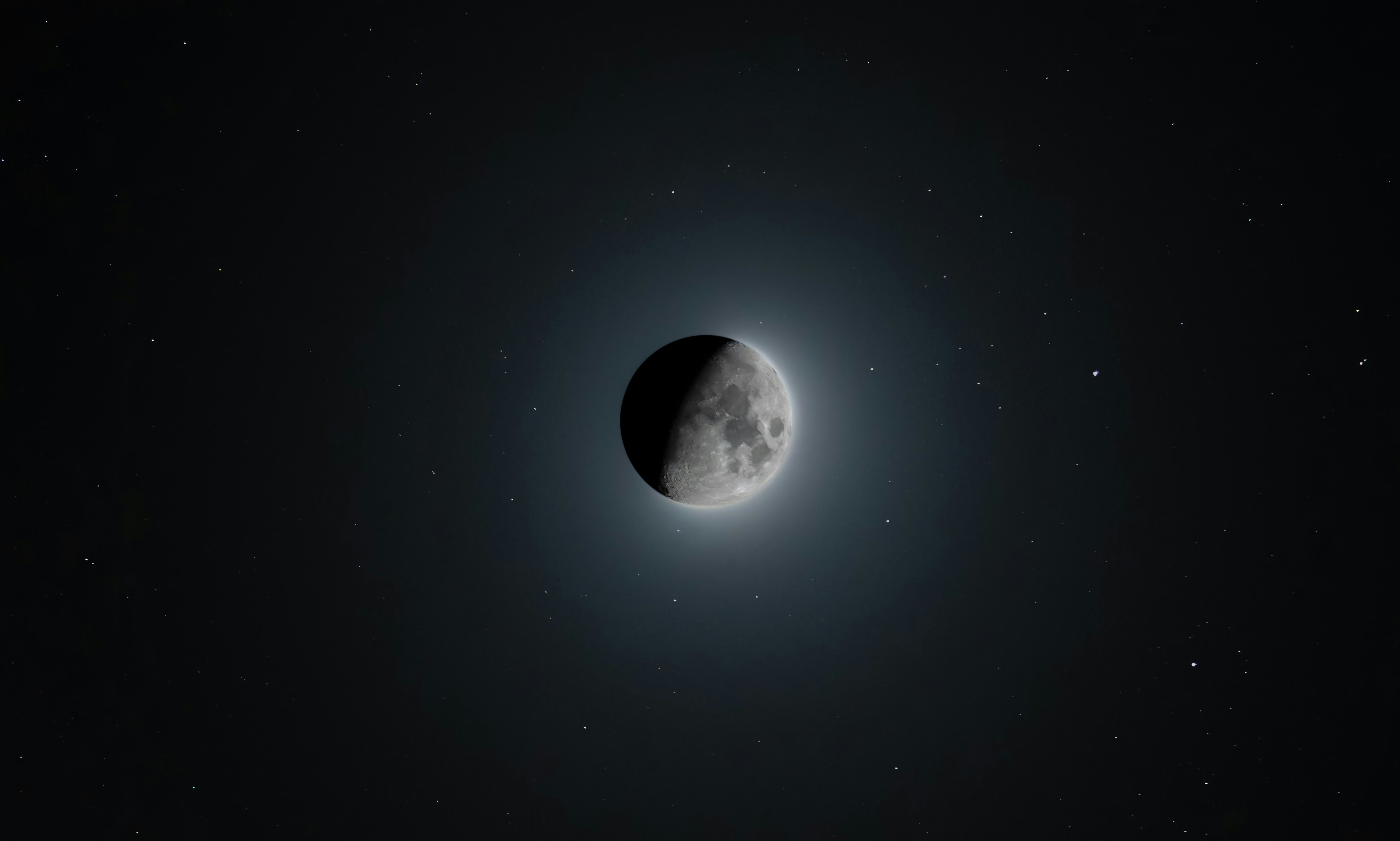 High dynamic range image of the first quarter moon.