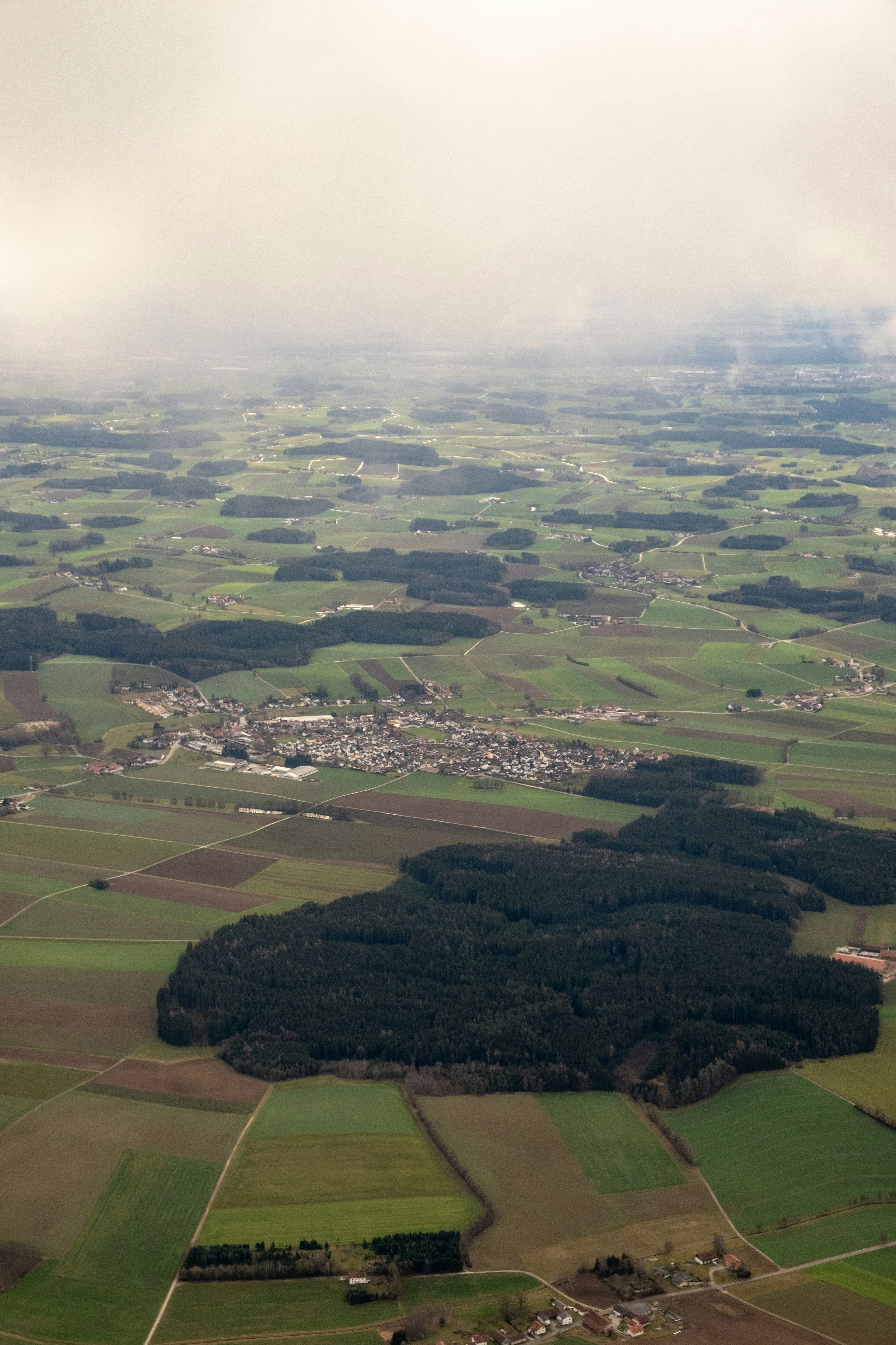 an aerial view of a town