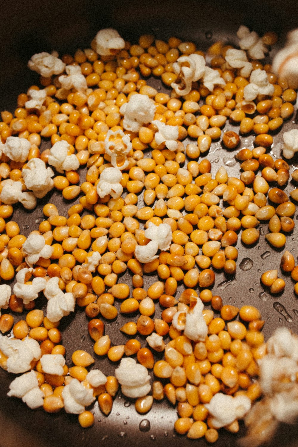 a close up of popcorn