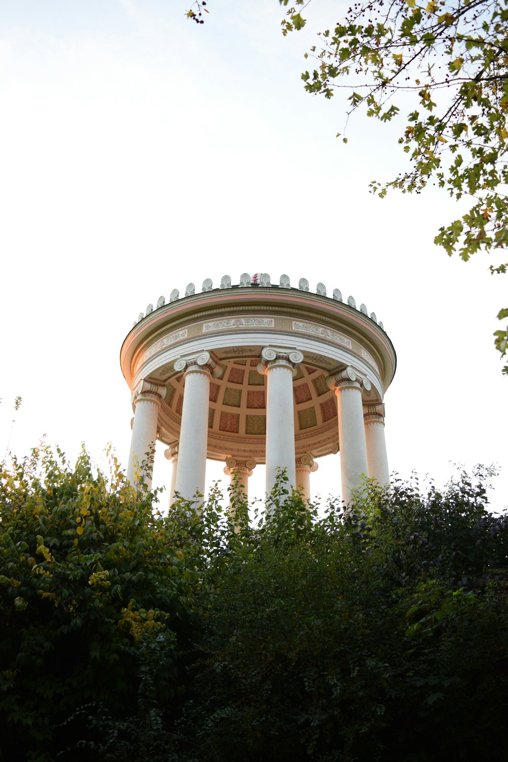 a round tower with columns