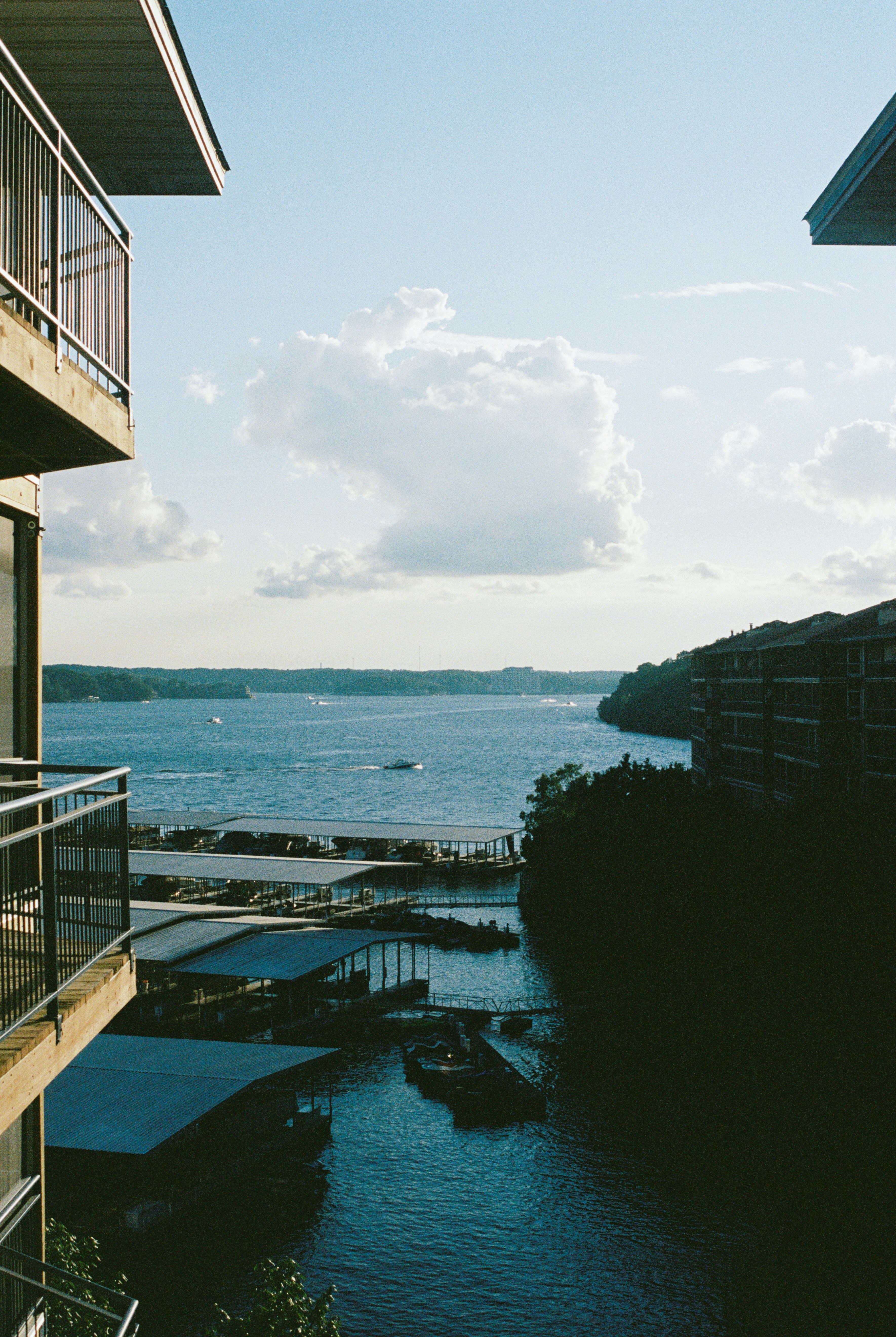 a body of water with buildings around it