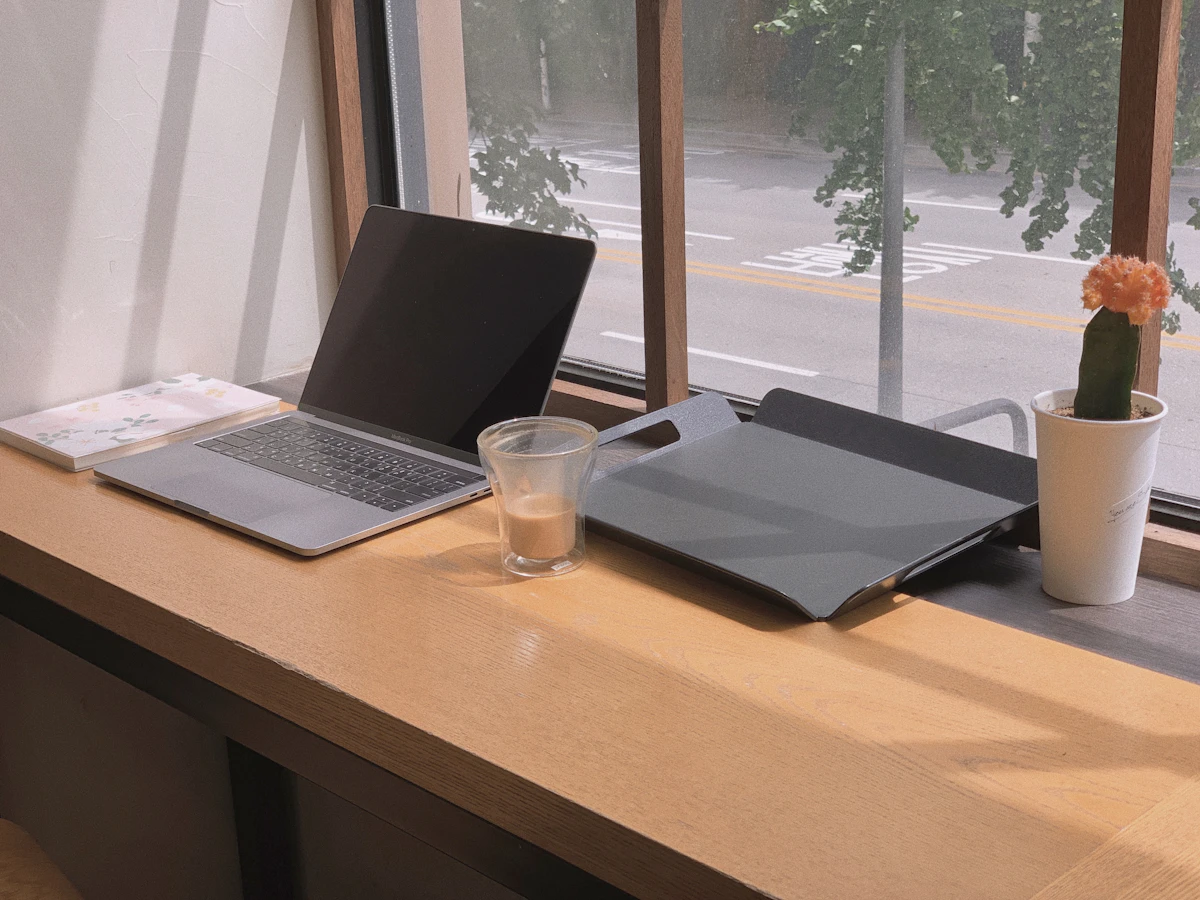 Clean modern workspace with laptop