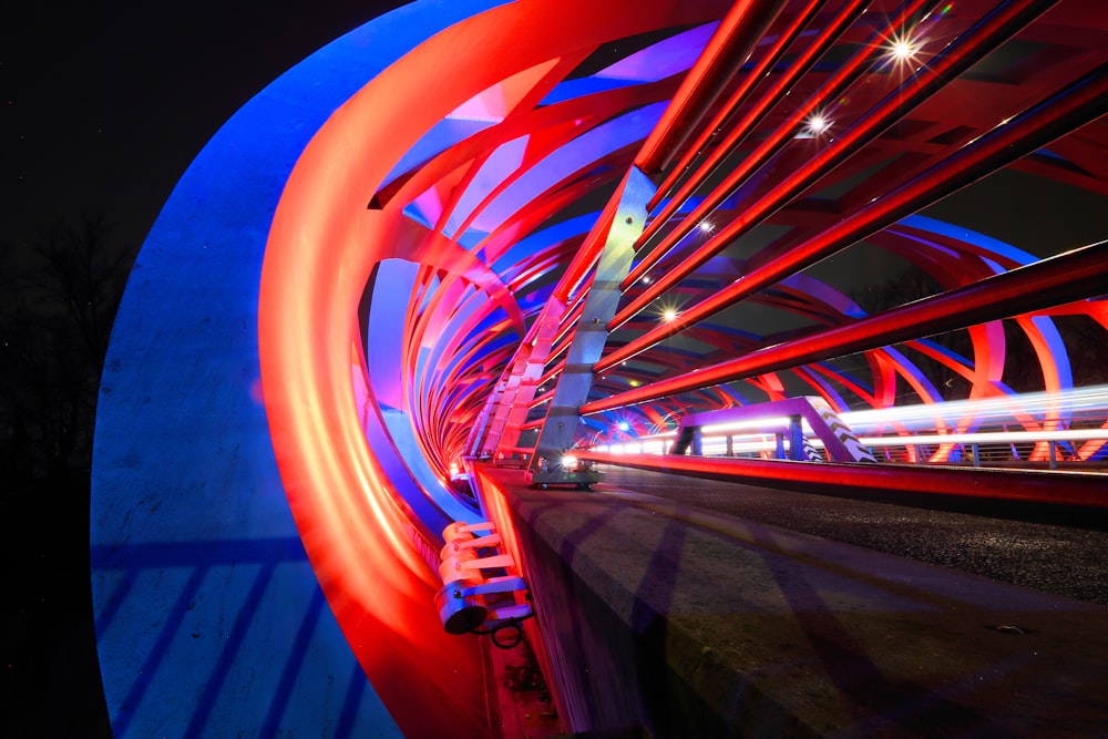 a bridge with lights