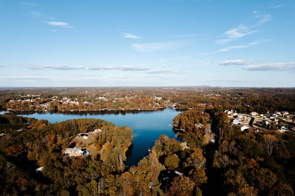 a city next to a body of water