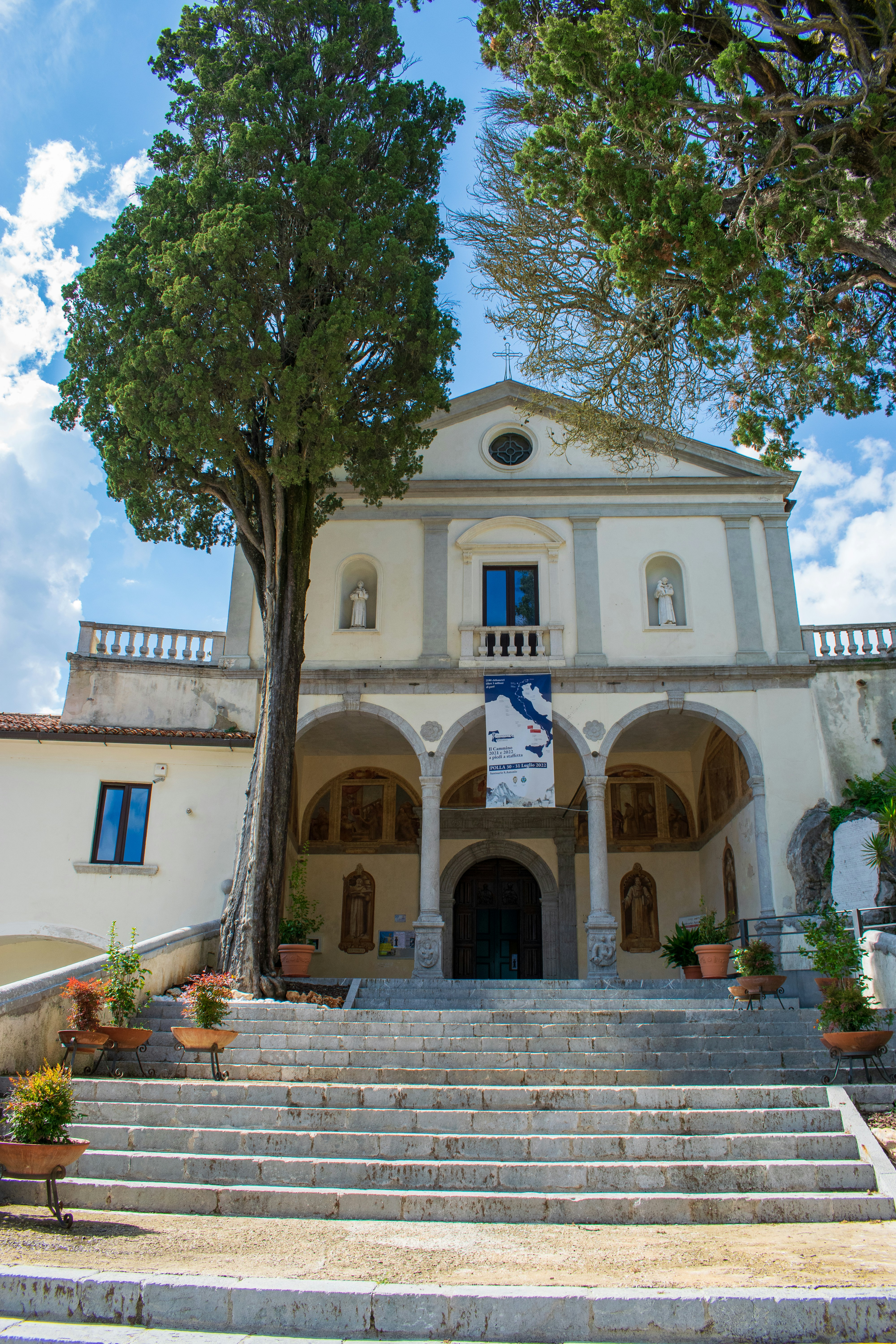 a building with a large tree in front of it