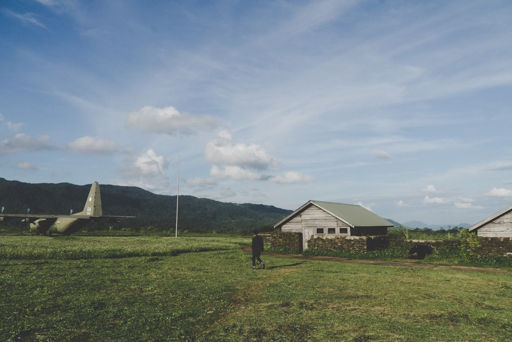 a person standing in a field