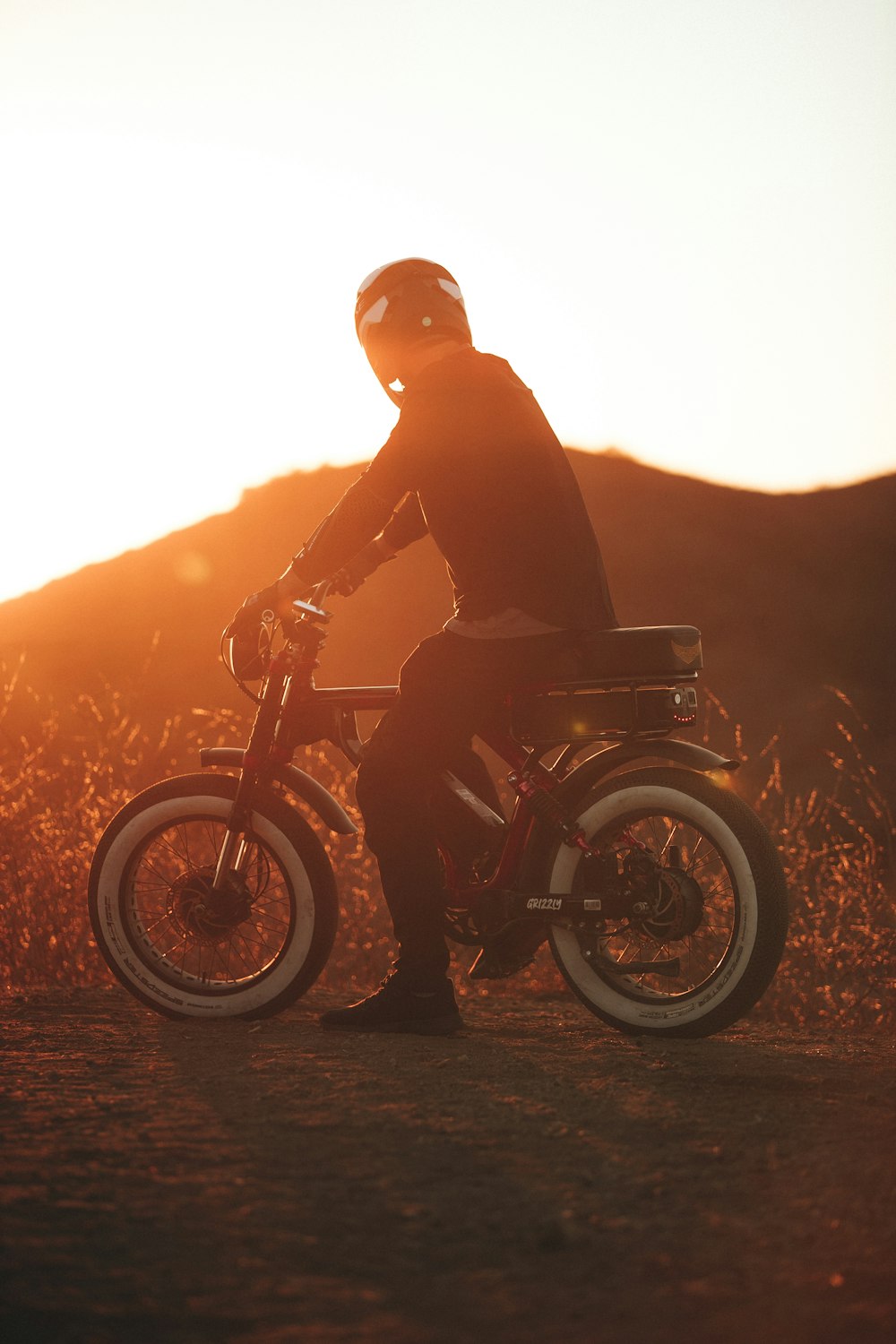 a man on a motorcycle