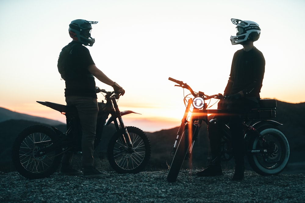 two men on motorcycles