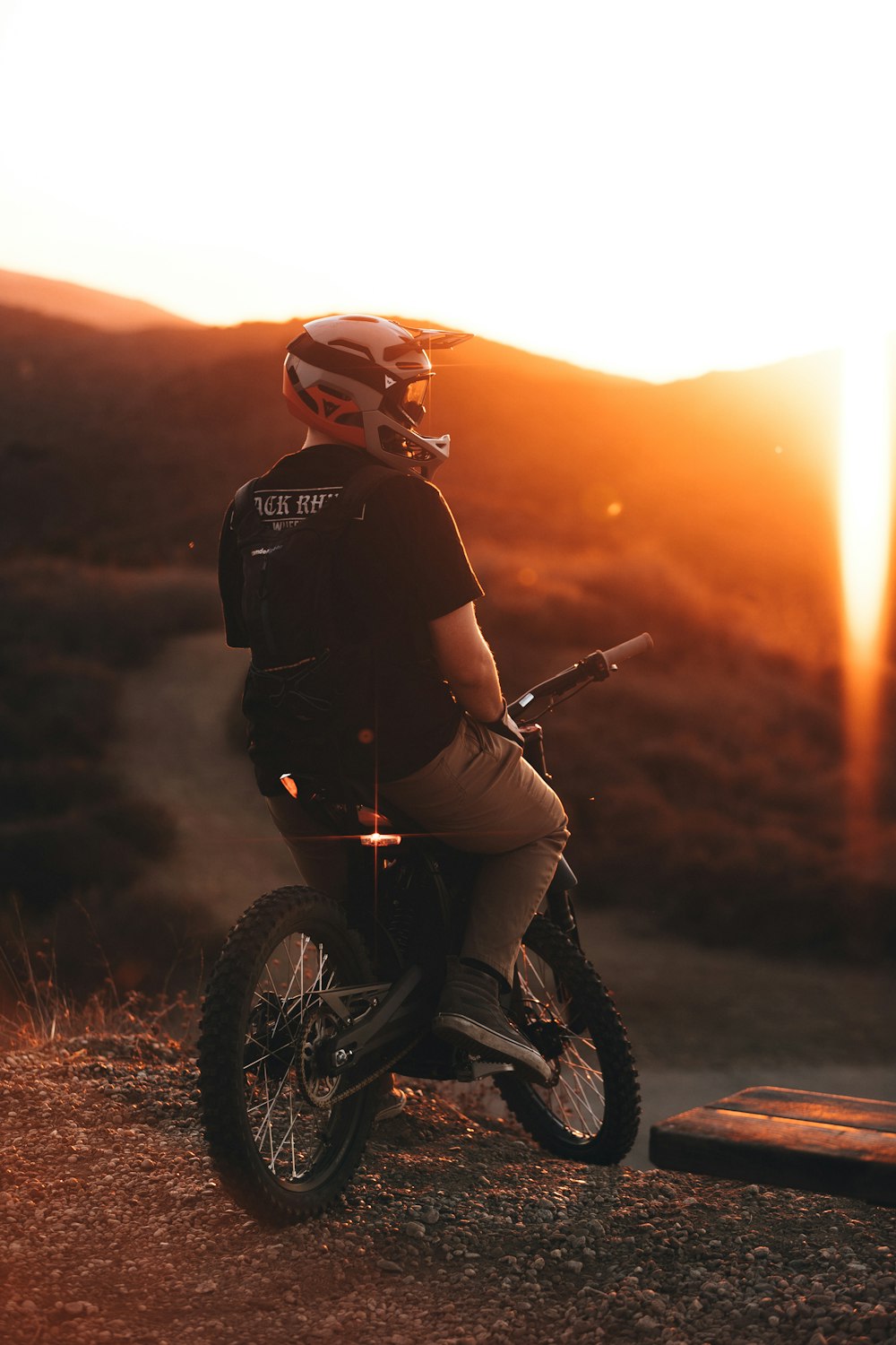 a man riding a bike