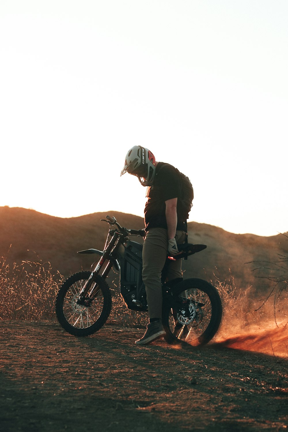 a man on a motorcycle