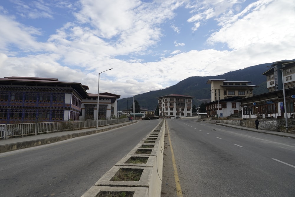 a road with buildings along it