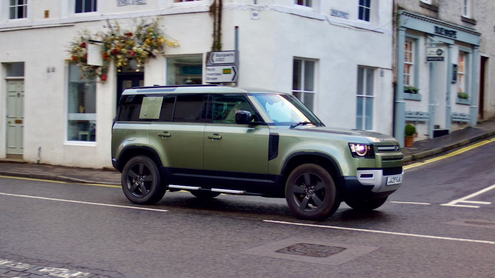 a car parked on the side of a street