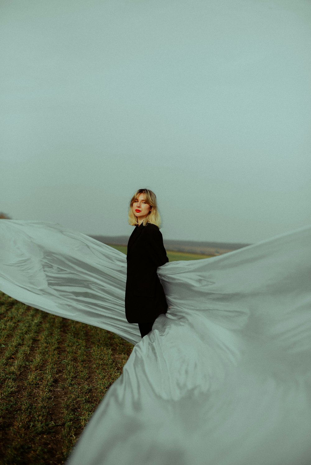 a person standing in a field