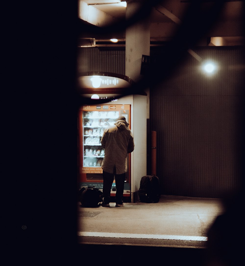 a person standing in a doorway