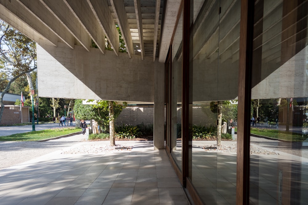 a building with glass windows