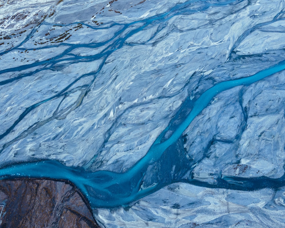 a large glacier with ice