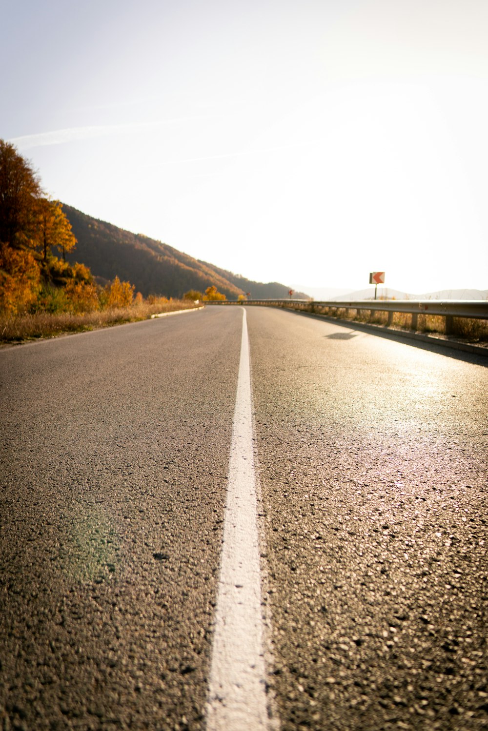 a road with a white line