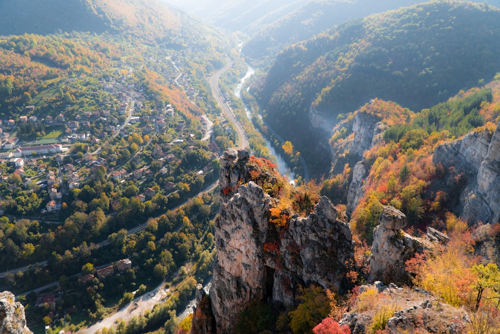 a winding road through a valley