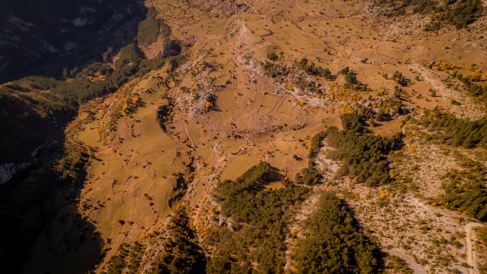 a high angle view of a canyon