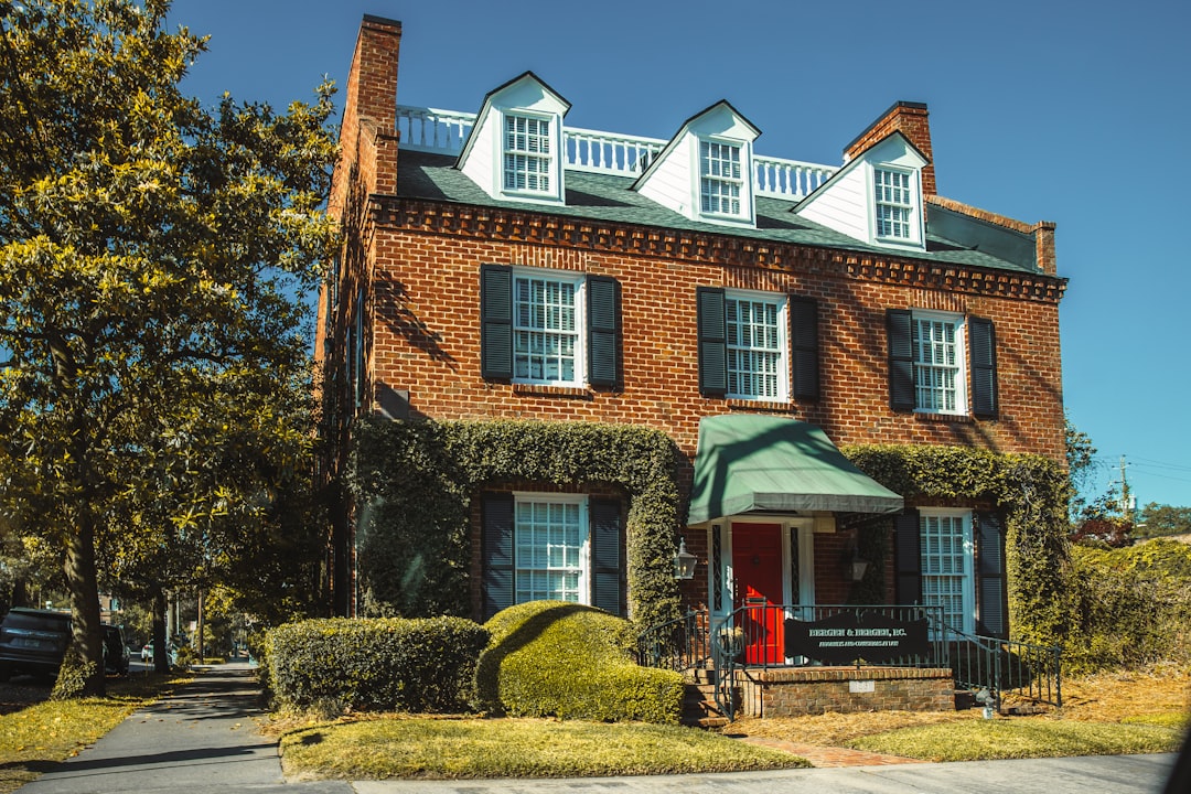 a large brick house,