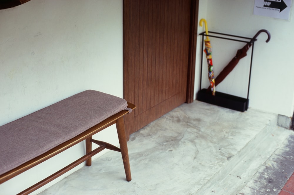 a bench in a room