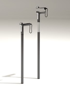 A close-up of a modular cane with embedded sensors and a sleek design.